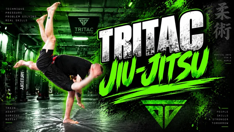 TRITAC Jiu-Jitsu artwork showing a standing throw